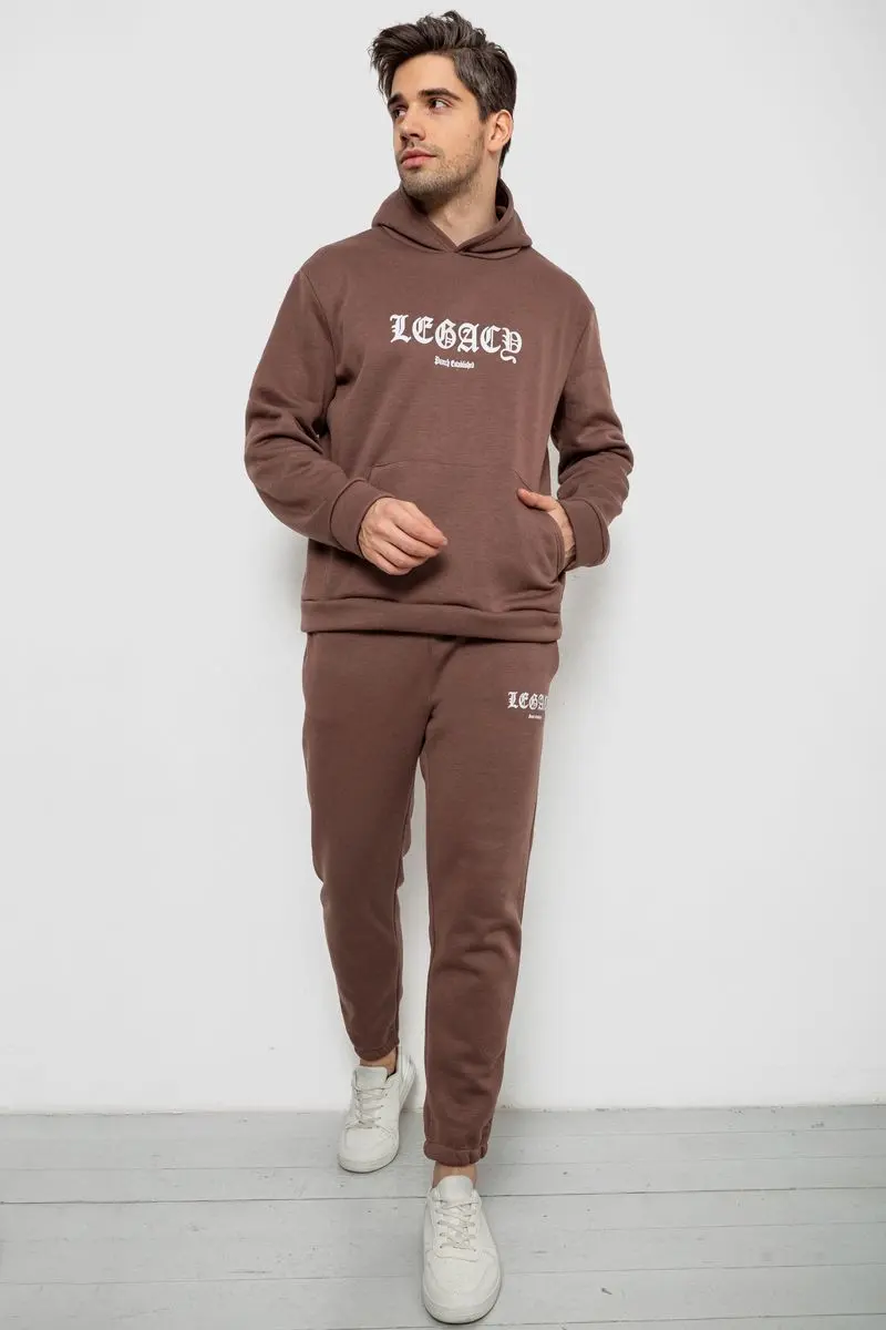 Спортивний костюм чоловічий на флісі, колір мокко, 238R57046