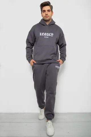 Спортивний костюм чоловічий на флісі, колір темно-сірий, 238R57046