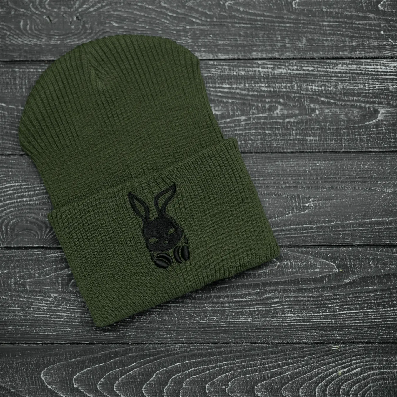 Шапка з додаванням вовни "Intruder" хакі Bunny logo