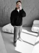 Black Zip-Up Sweater - Photo 2