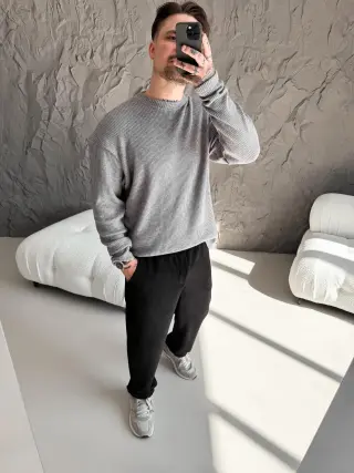 Светр графіт вязка