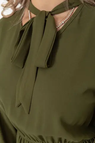 Ошатне плаття, колір хакі, 204R601