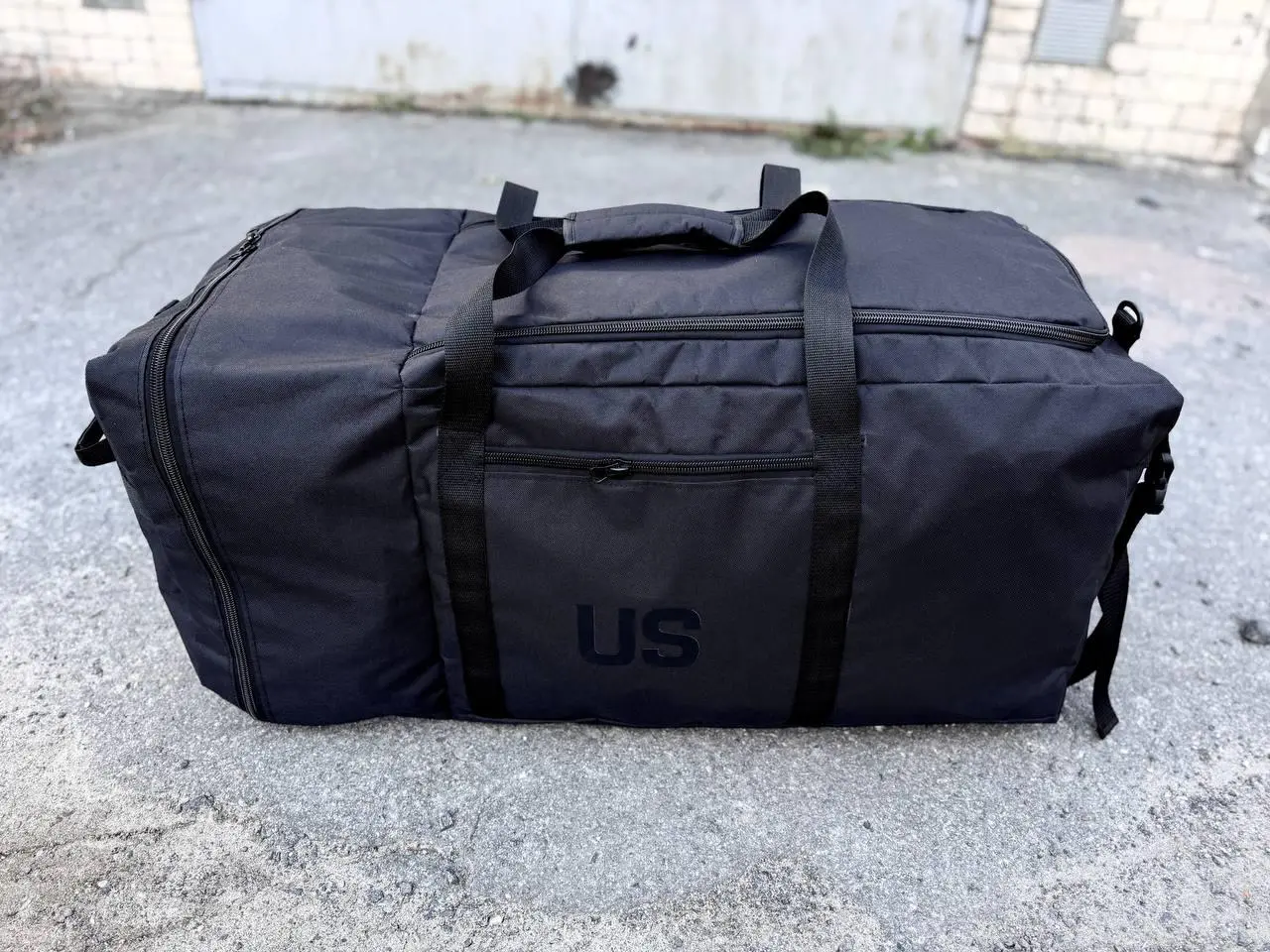 Сумка баул тактическая us 160 л непромокаемая улучшенная Чёрная