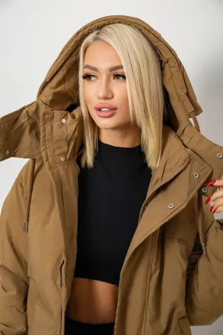 Куртка жіноча зимова коротка, колір хакі, 244R983