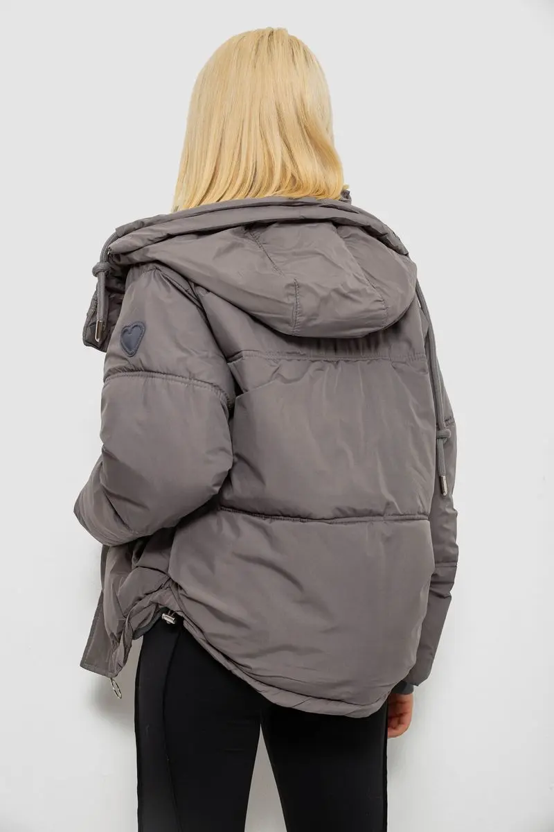 Куртка жіноча зимова коротка, колір сірий, 244R983