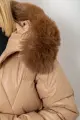 Куртка жіноча зимова коротка, колір бежевий, 244R865 - Фото 6