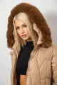 Куртка жіноча зимова коротка, колір бежевий, 244R865 - Фото 7