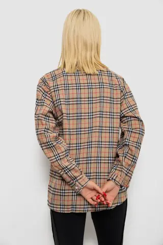 Сорочка жіноча в клітинку, колір мокко, 244R1070-3