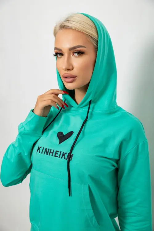 Спортивний костюм жіночий двонитка, колір м'ятний, 214R1419-007