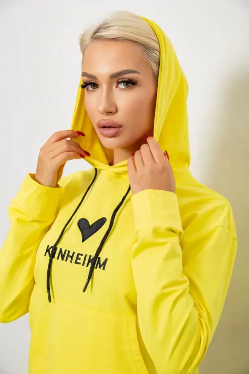 Спортивний костюм жіночий двонитка, колір жовтий, 214R1419-007