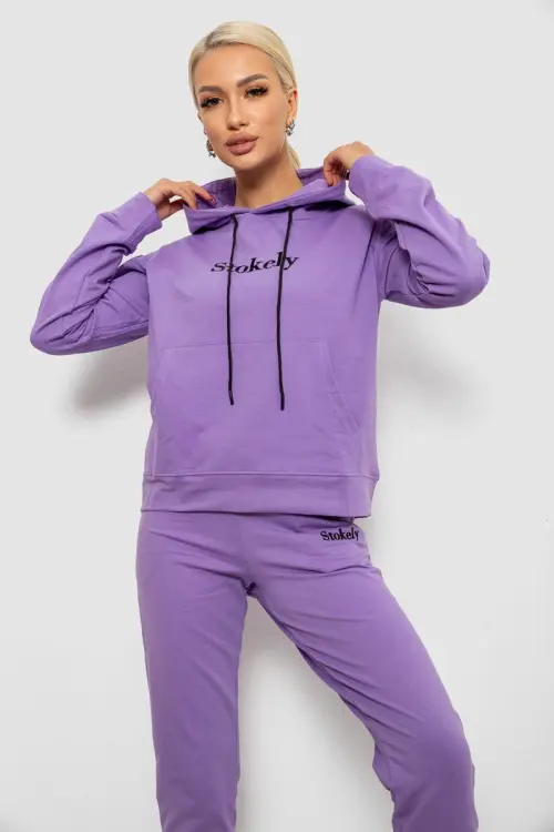 Спортивний костюм жіночий двонитка, колір бузковий, 214R1419-006