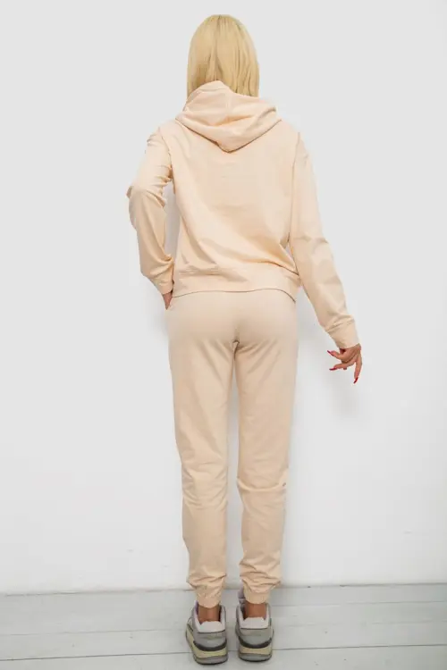 Спортивний костюм жіночий двонитка, колір бежевий, 214R1419-006