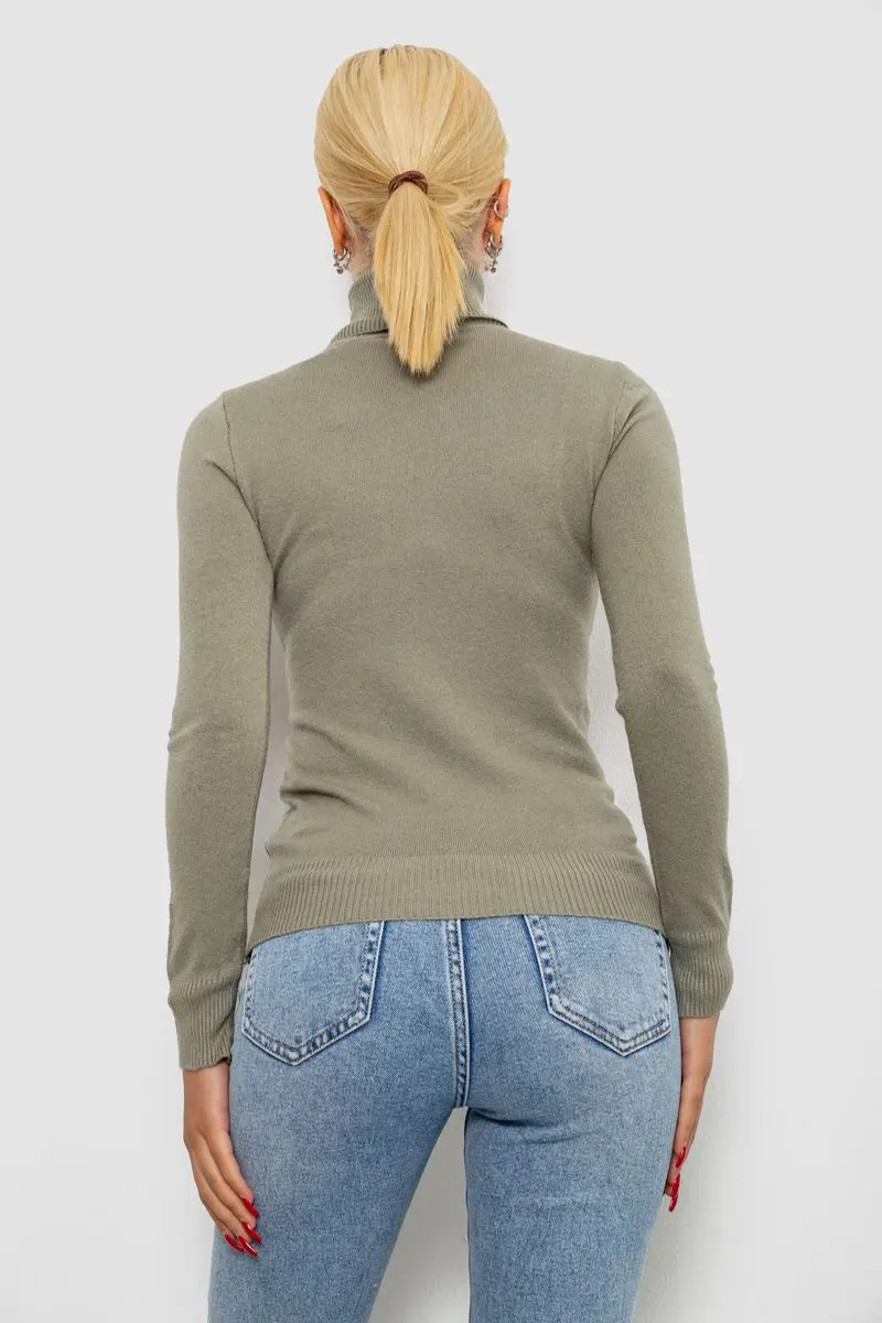 Гольф жіночий однотонний, колір оливковий, 204R921