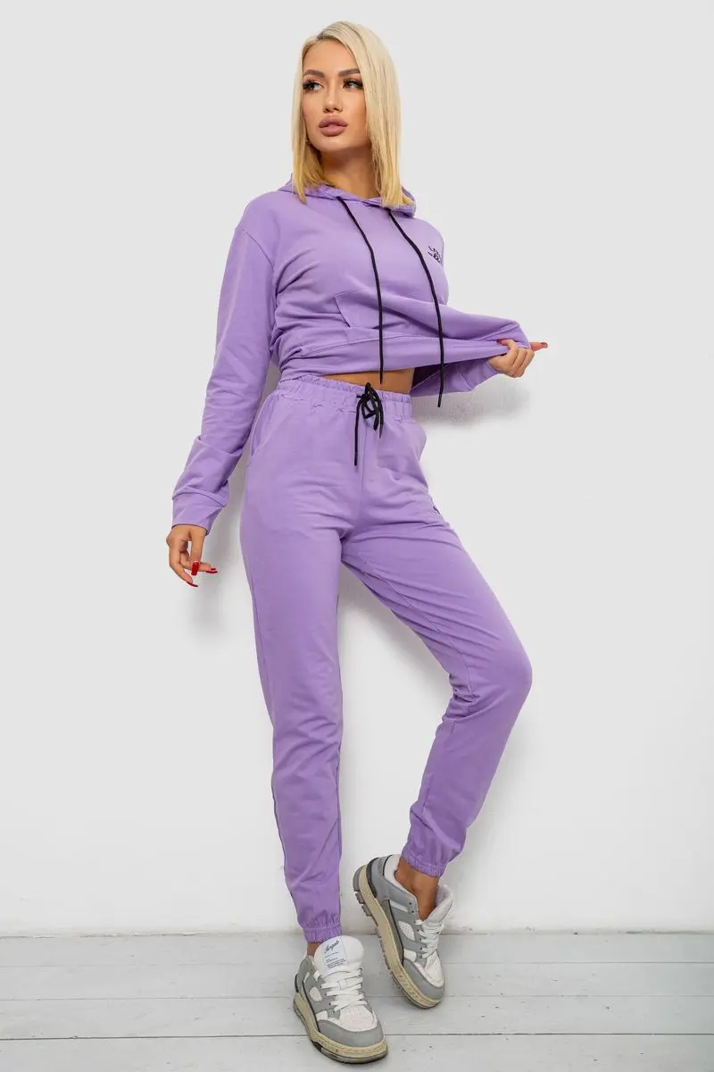Спортивний костюм жіночий двонитка, колір бузковий, 214R1419-005