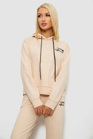 Спортивний костюм жіночий двонитка, колір бежевий, 214R1419-005