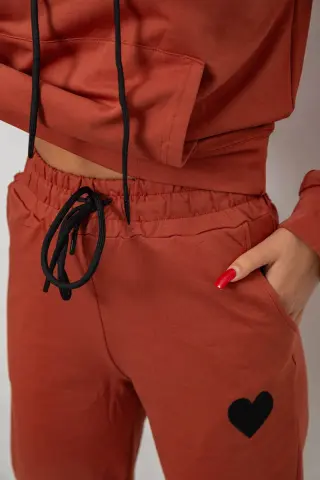 Спортивний костюм жіночий двонитка, колір теракотовий, 214R1419-004