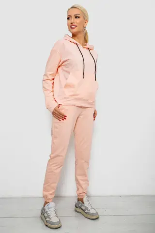 Спортивний костюм жіночий двонитка, колір персиковий, 214R1419-004