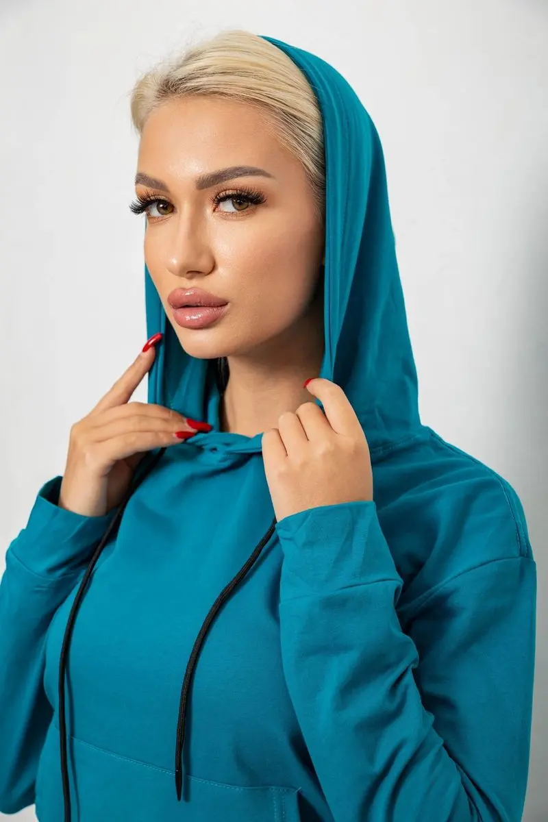 Спортивний костюм жіночий двонитка, колір бірюзовий, 214R1419-004