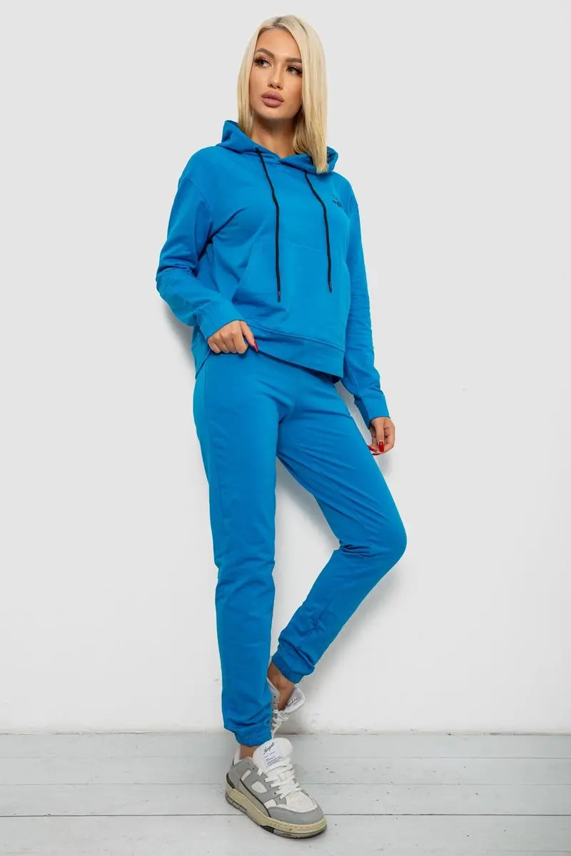 Спортивний костюм жіночий двонитка, колір джинс, 214R1419-005