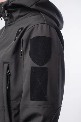 Куртка жіноча Soft Shell Black Military Чорна на флісовій підкладці