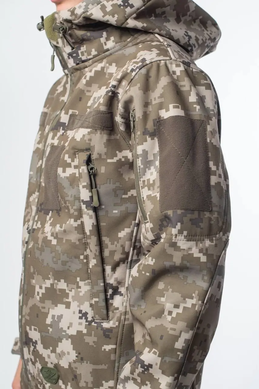 Куртка женская Soft Shell Military Пиксель на флисовой подкладке