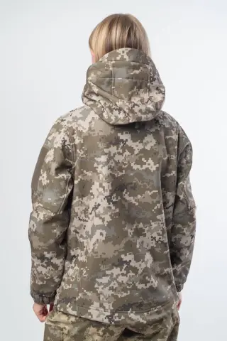 Куртка жіноча Soft Shell Military Піксель на флісовій підкладці