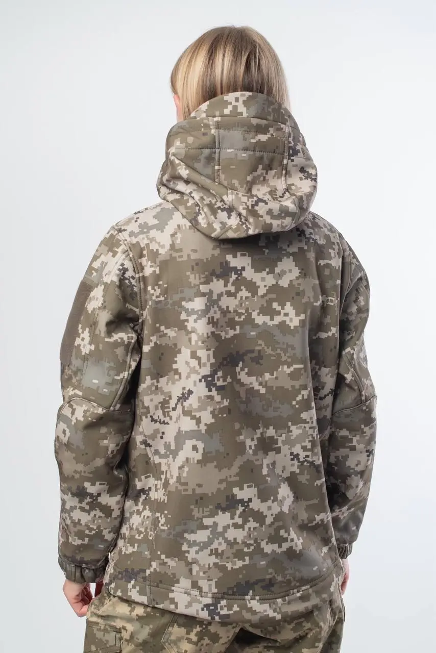 Куртка женская Soft Shell Military Пиксель на флисовой подкладке