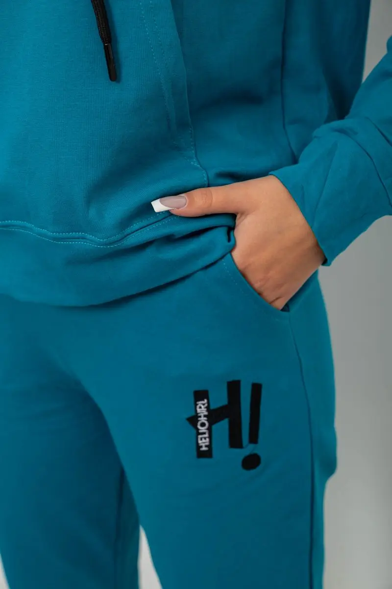 Спортивний костюм жіночий двонитка, колір бірюзовий, 214R1419-003