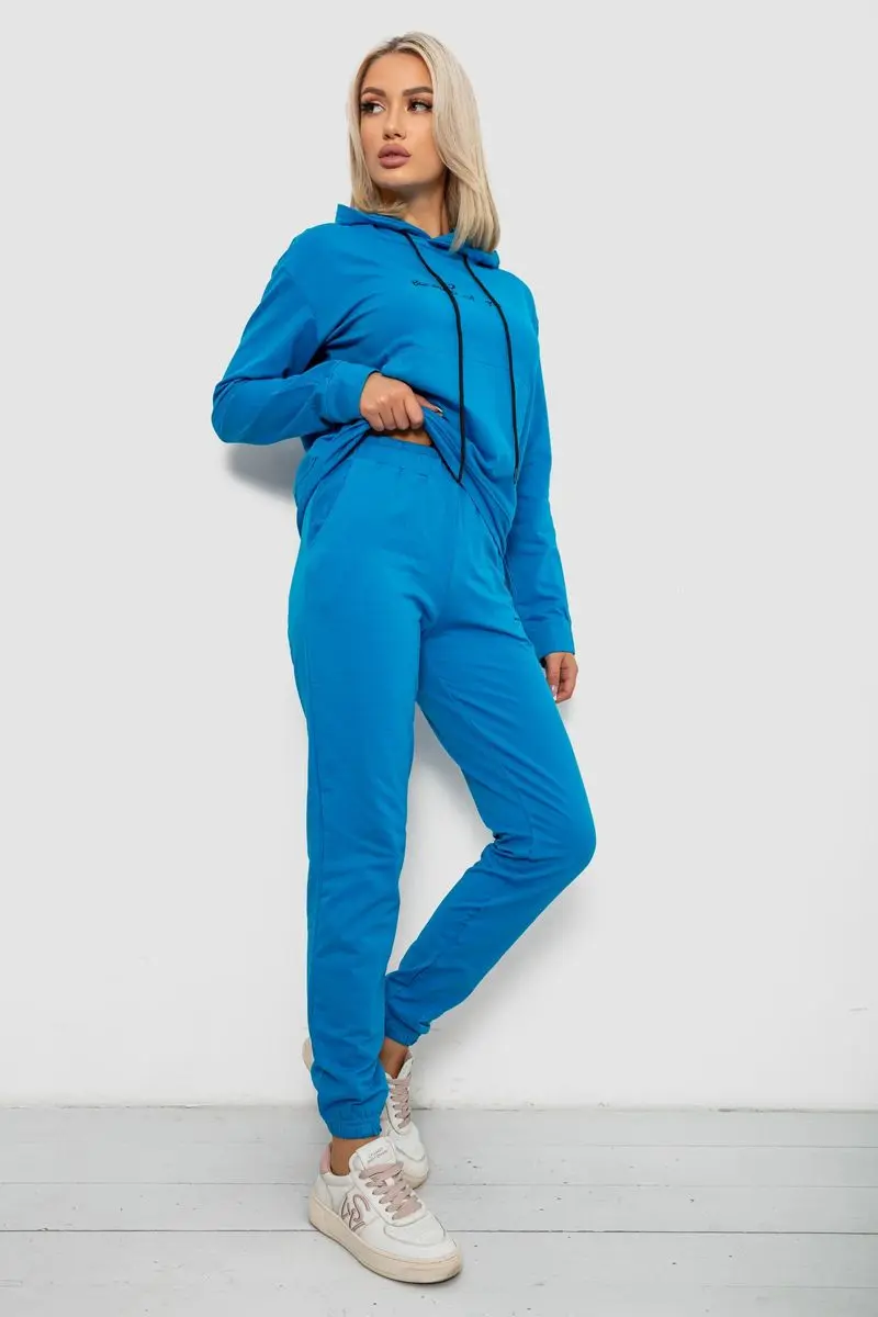 Спортивний костюм жіночий двонитка, колір джинс, 214R1419-002