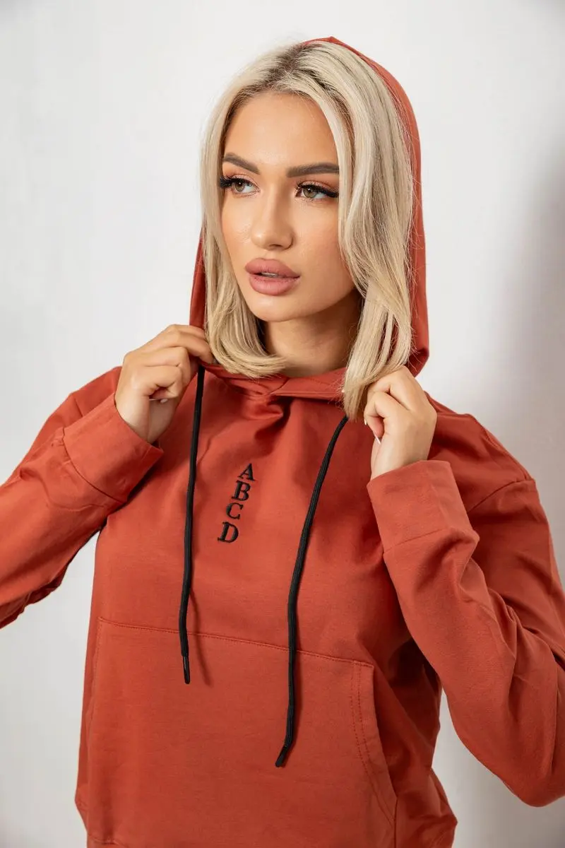 Спортивний костюм жіночий двонитка, колір теракотовий, 214R1419-001