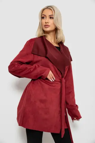 Жіночий кардиган однотонний, колір бордовий, 257R001