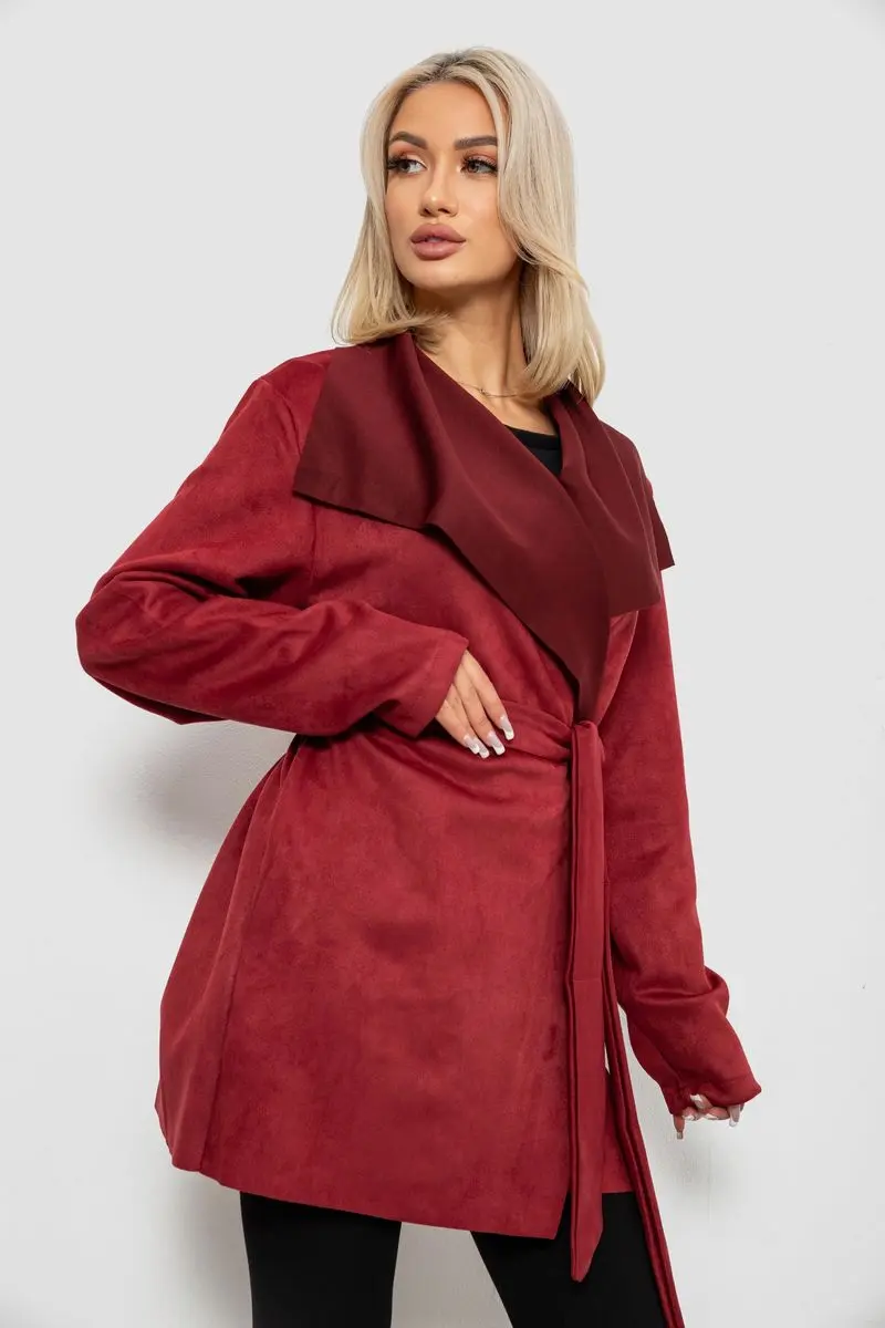 Жіночий кардиган однотонний, колір бордовий, 257R001