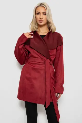 Жіночий кардиган однотонний, колір бордовий, 257R001