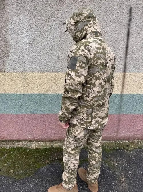 Костюм Soft-Shell піксель-камуфляж Утеплений на флісі