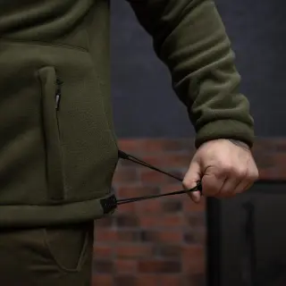 Куртка флісова чоловіча з капюшоном Grifon Осло двохсторонній фліс хакі