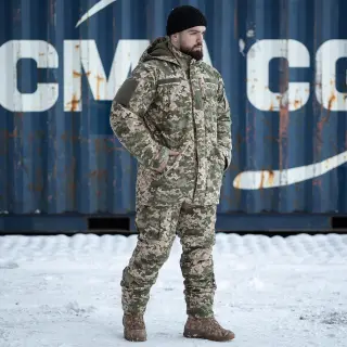 Зимовий комплект Grifon 2в1: Бушлат GOVERLA на Omni-Heat + Штани Apex Gen 3 водовідштовхувальні (піксель)
