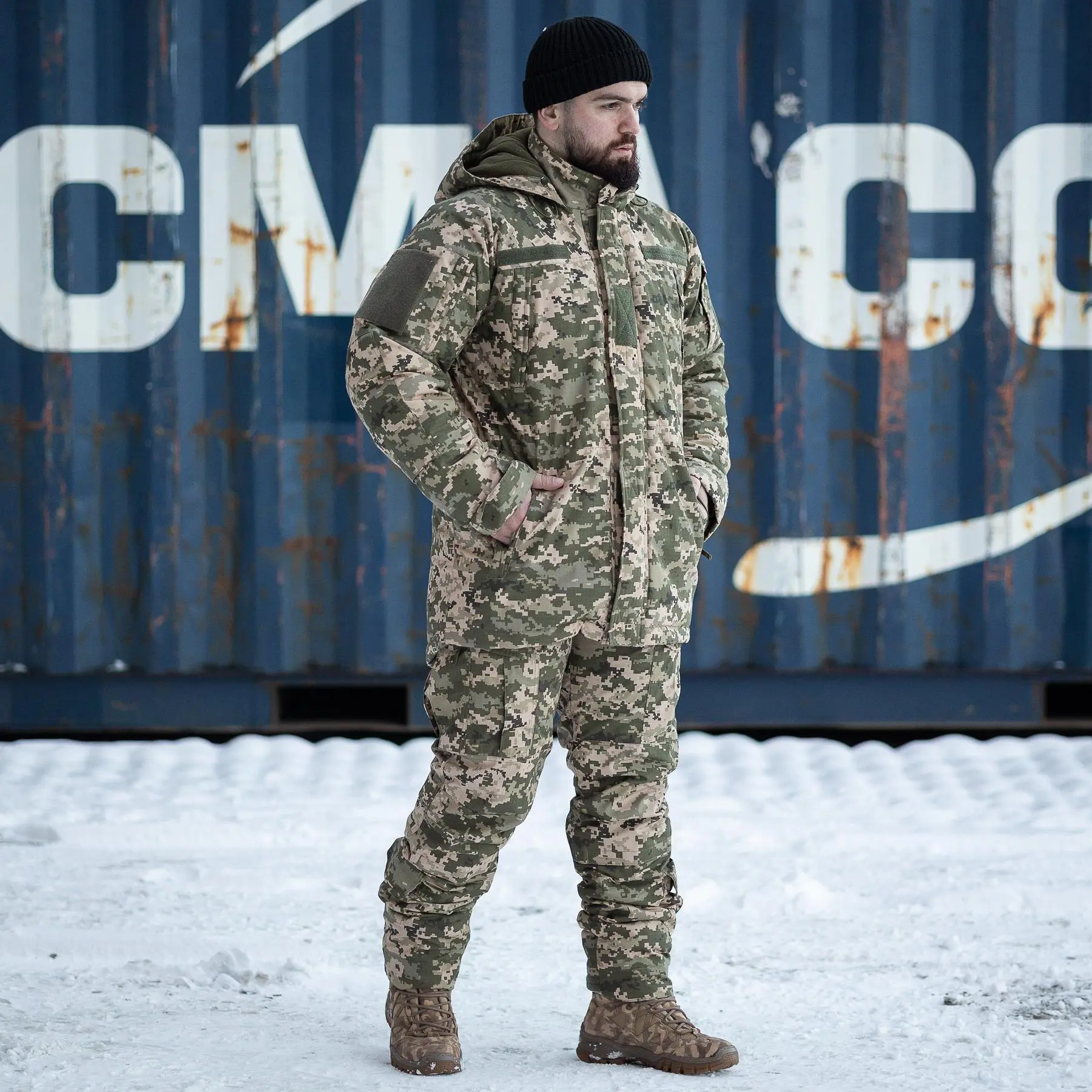 Зимовий комплект Grifon 2в1: Бушлат GOVERLA на Omni-Heat + Штани Apex Gen 3 водовідштовхувальні (піксель)