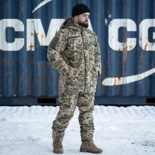 Зимовий комплект Grifon 2в1: Бушлат GOVERLA на Omni-Heat + Штани Apex Gen 3 водовідштовхувальні (піксель)