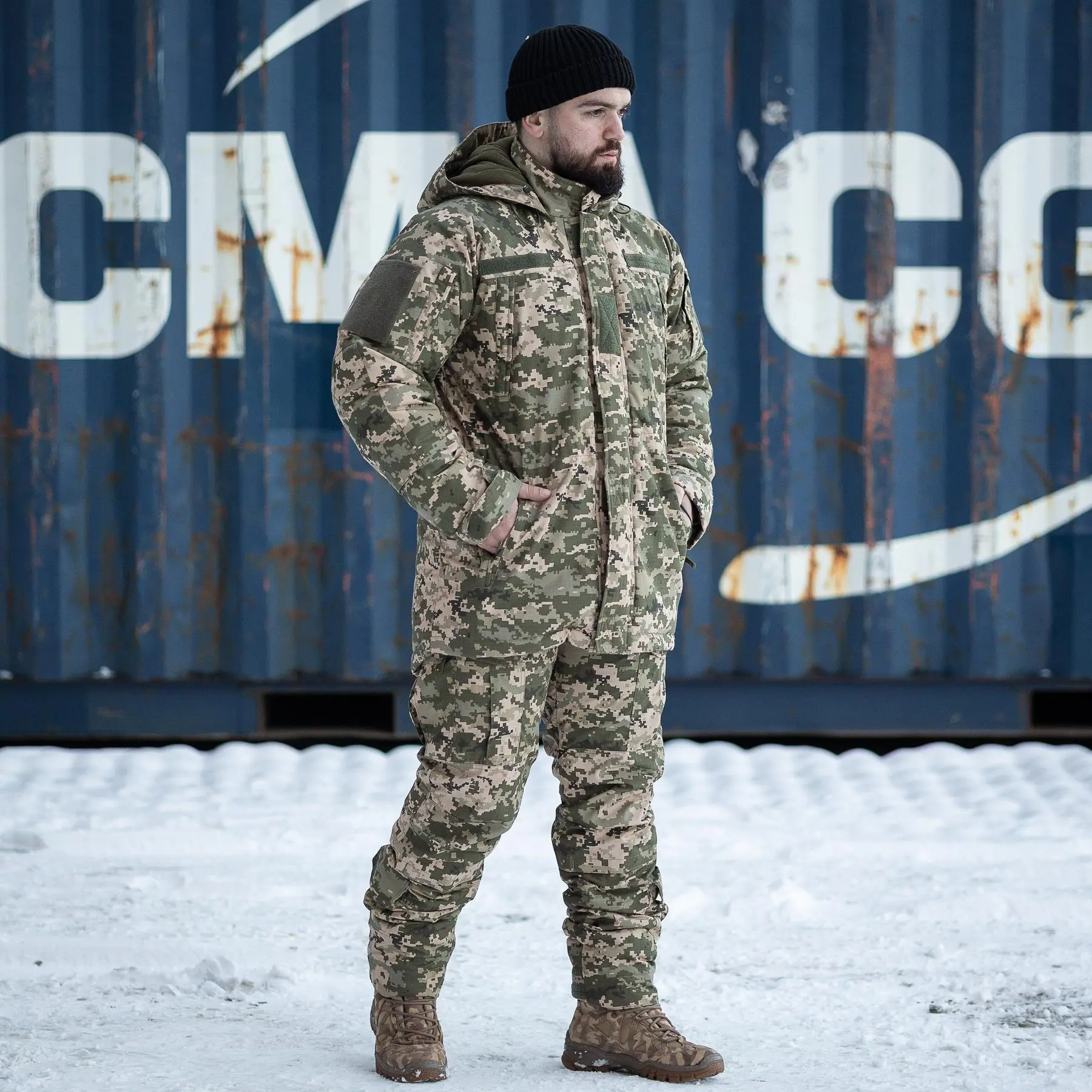 Зимовий комплект Grifon 2в1: Бушлат GOVERLA на Omni-Heat + Штани Apex Gen 3 водовідштовхувальні (піксель)