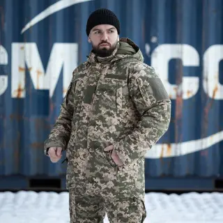 Зимовий комплект Grifon 2в1: Бушлат GOVERLA на Omni-Heat + Штани Apex Gen 3 водовідштовхувальні (піксель)