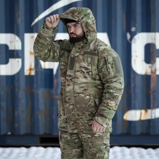 Winter Jacket-Bushlat "Goverla" Multicam ZSU (Omni-Heat + Synthetic) with Double Zipper (Omni-Heat)