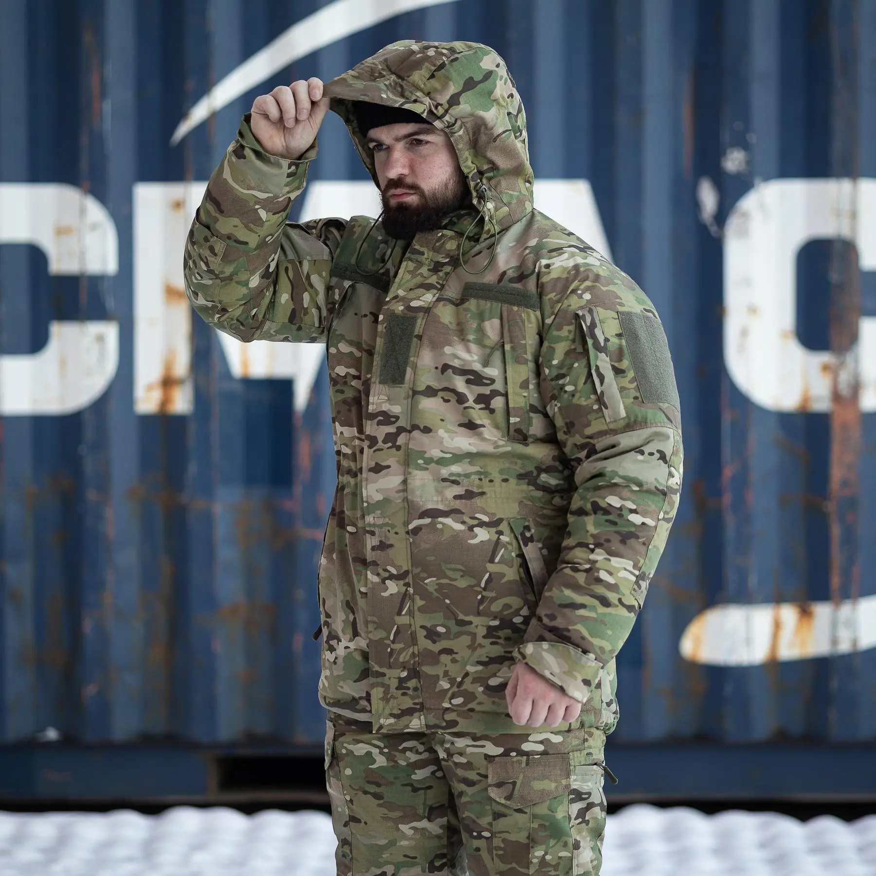 Зимова куртка-бушлат "Говерла" мультикам ЗСУ (Омні-Хіт + синтепон) з подвійним замком (Omni-Heat)