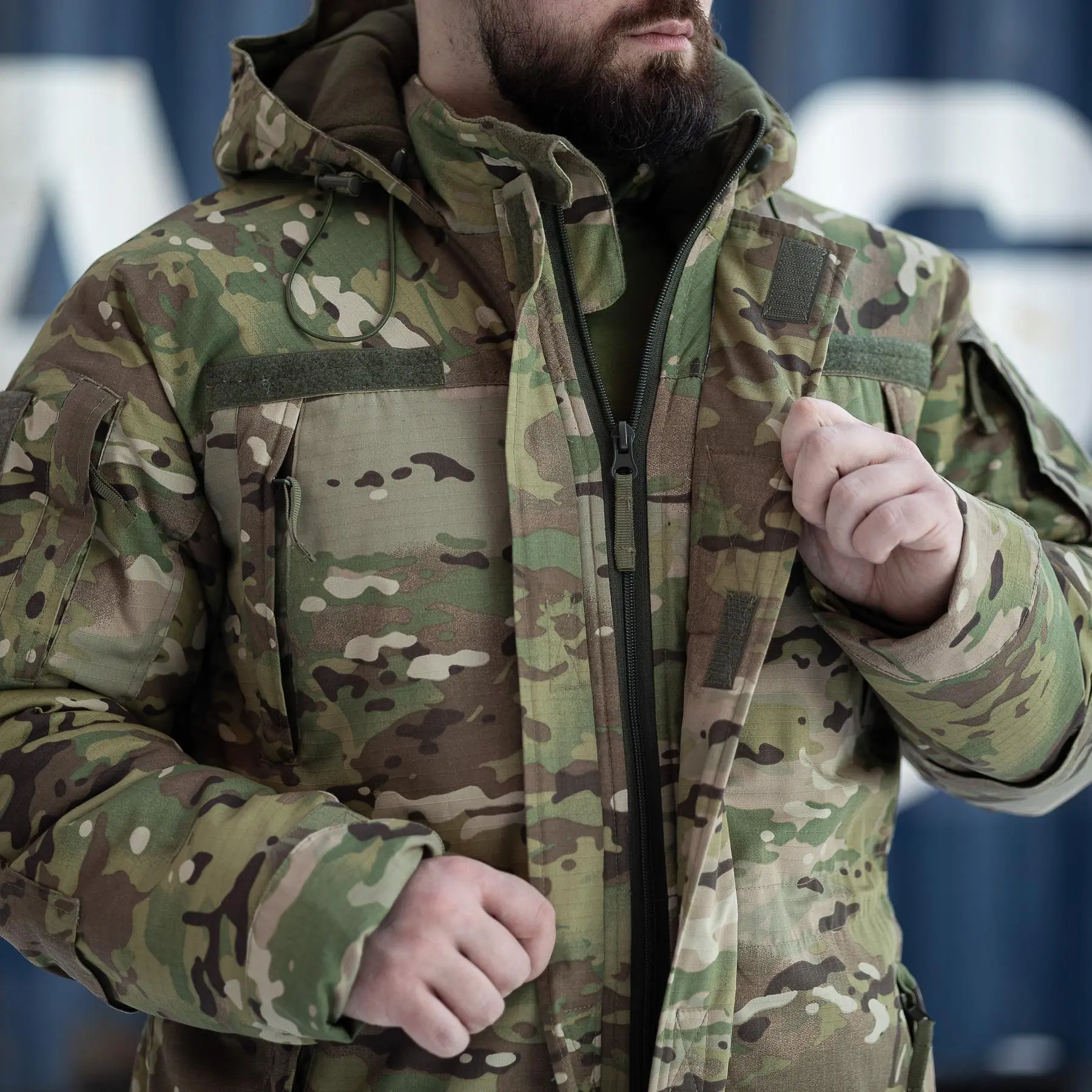 Зимова куртка-бушлат "Говерла" мультикам ЗСУ (Омні-Хіт + синтепон) з подвійним замком (Omni-Heat)