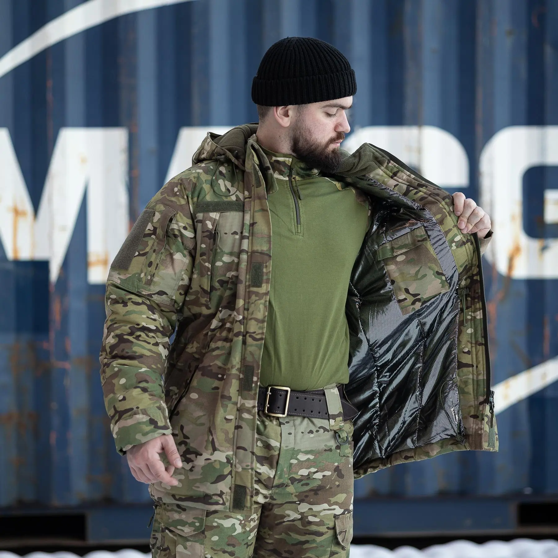 Зимова куртка-бушлат "Говерла" мультикам ЗСУ (Омні-Хіт + синтепон) з подвійним замком (Omni-Heat)