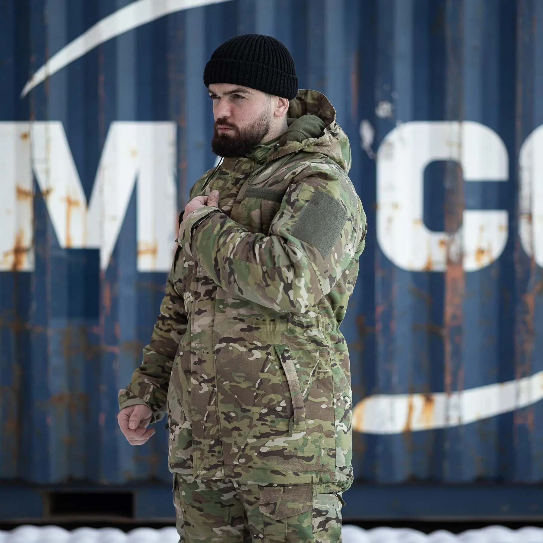 Зимова куртка-бушлат "Говерла" мультикам ЗСУ (Омні-Хіт + синтепон) з подвійним замком (Omni-Heat)