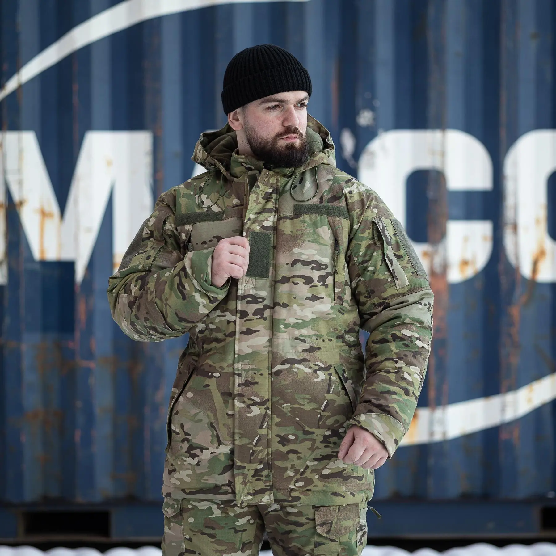 Зимова куртка-бушлат "Говерла" мультикам ЗСУ (Омні-Хіт + синтепон) з подвійним замком (Omni-Heat)