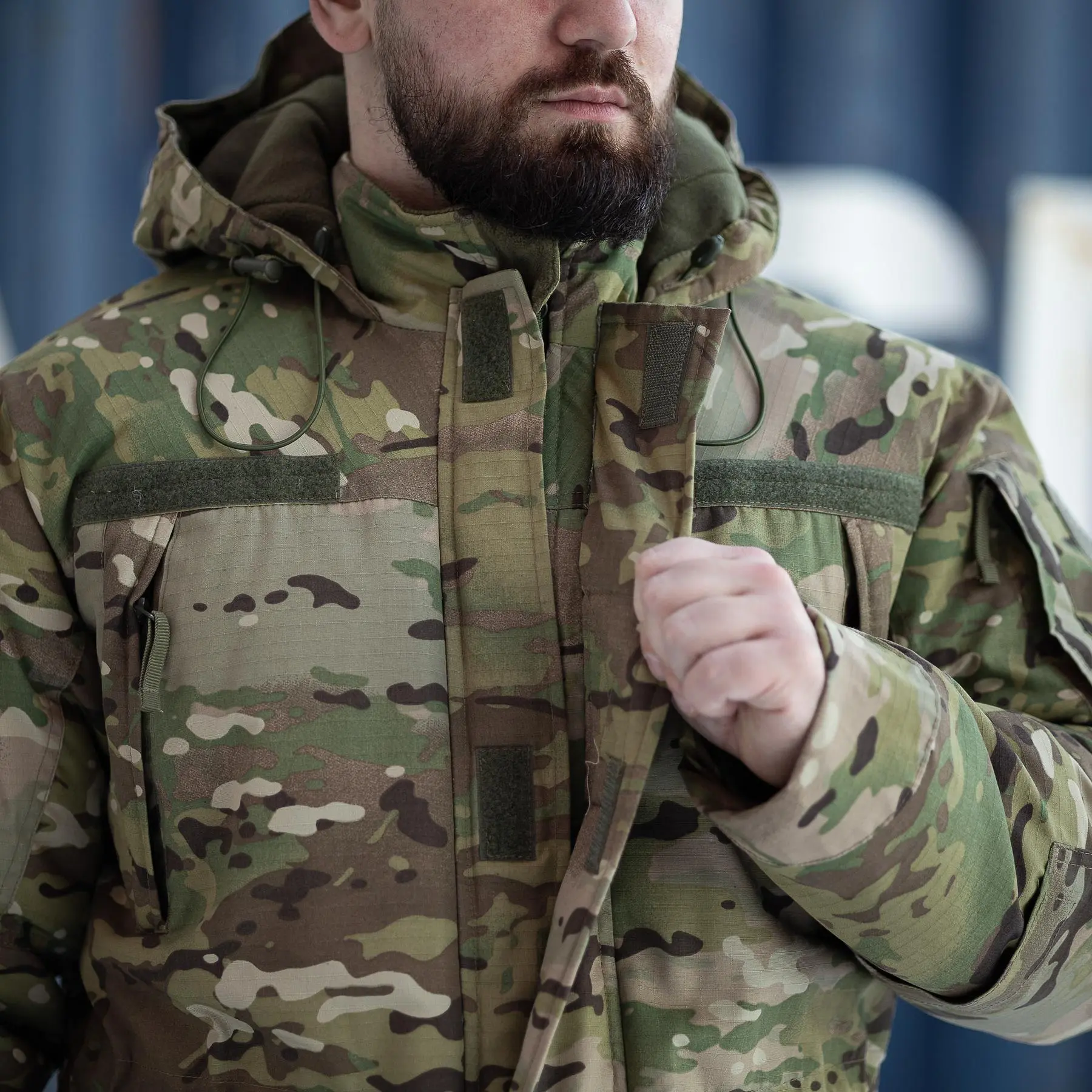 Зимова куртка-бушлат "Говерла" мультикам ЗСУ (Омні-Хіт + синтепон) з подвійним замком (Omni-Heat)