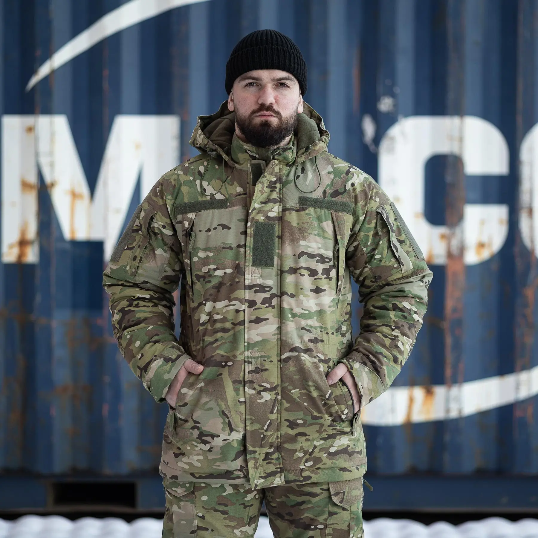 Зимова куртка-бушлат "Говерла" мультикам ЗСУ (Омні-Хіт + синтепон) з подвійним замком (Omni-Heat)