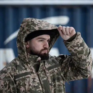 Winter Jacket-Bushlat "Goverla" Pixel ZSU (Omni-Heat + Synthetic) with Double Zipper (Omni-Heat)
