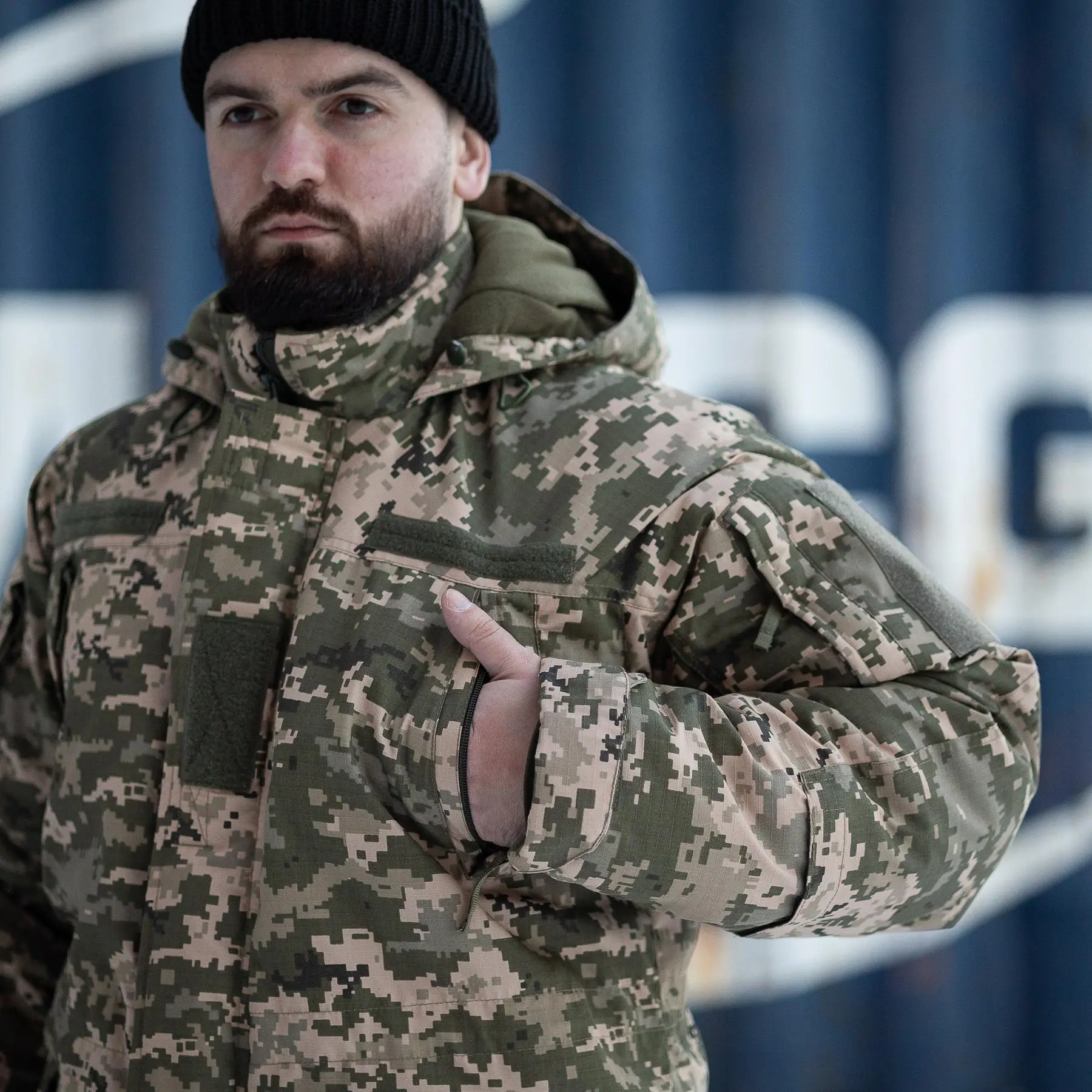 Зимова куртка-бушлат "Говерла" піксель ЗСУ (Омні-Хіт + синтепон) з подвійним замком (Omni-Heat)